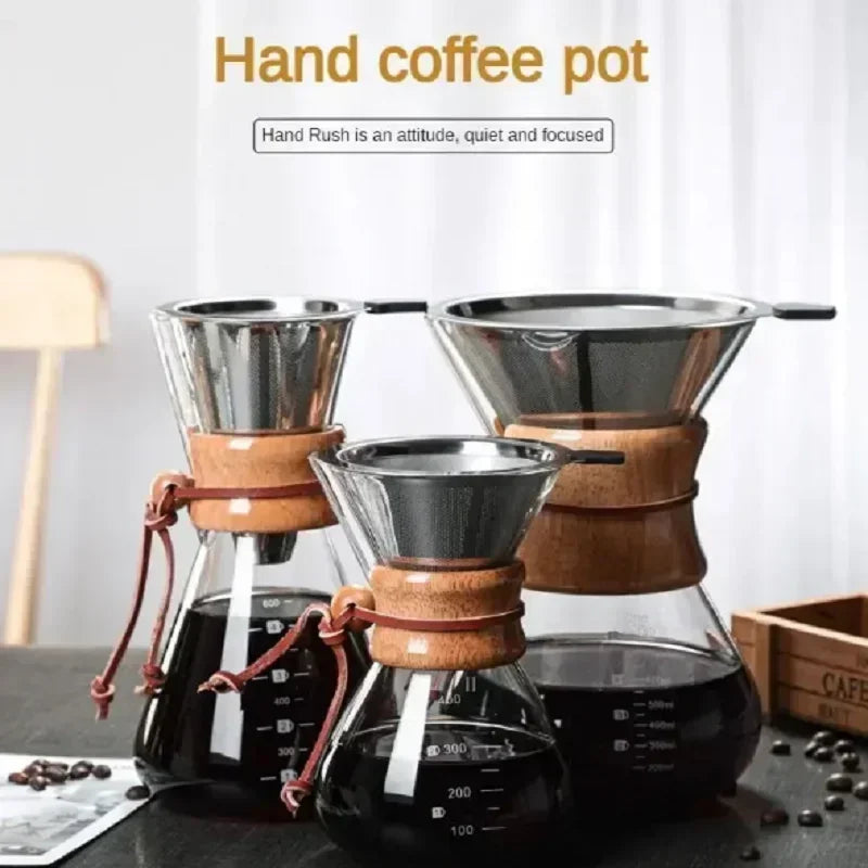 Glass Coffee Pot - Heat-Resistant, Transparent Brewing Tool