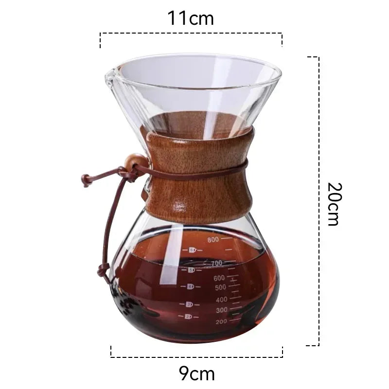 Glass Coffee Pot - Heat-Resistant, Transparent Brewing Tool