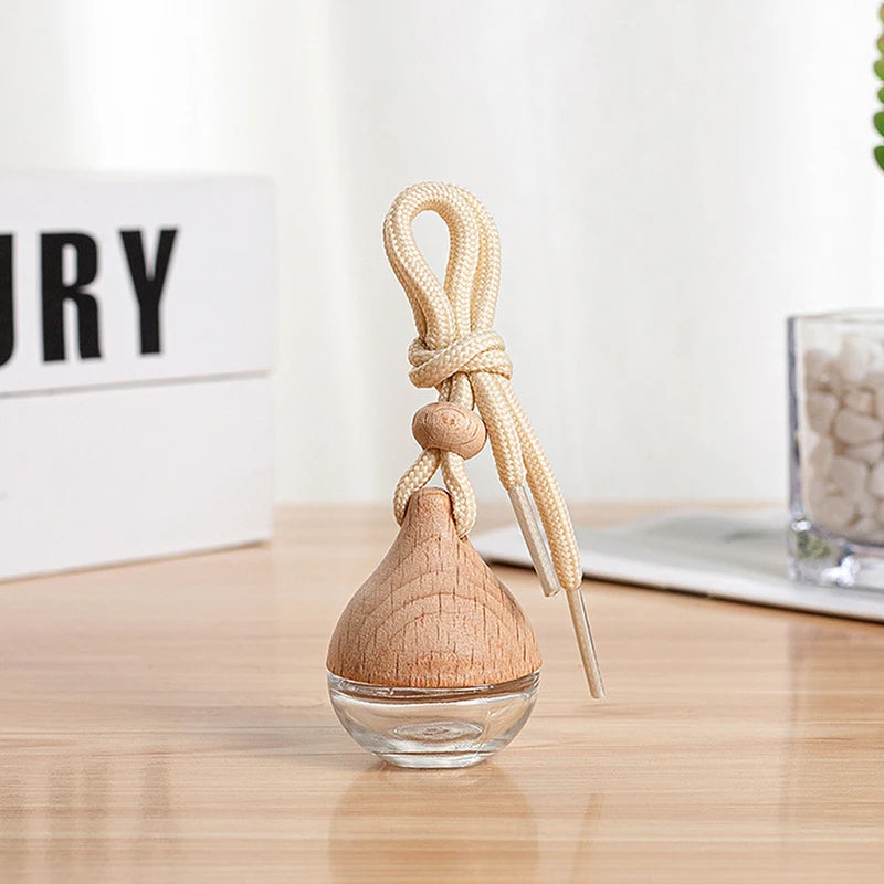 6ML Car Air Freshener Bottle - Refillable Glass & Wood