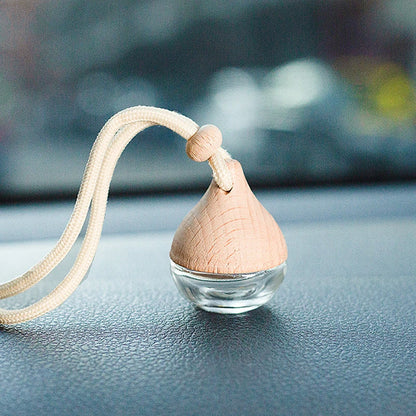 6ML Car Air Freshener Bottle - Refillable Glass & Wood