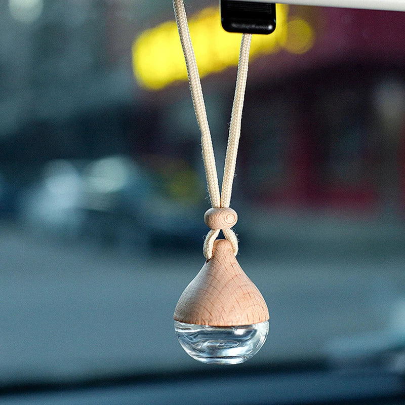 6ML Car Air Freshener Bottle - Refillable Glass & Wood