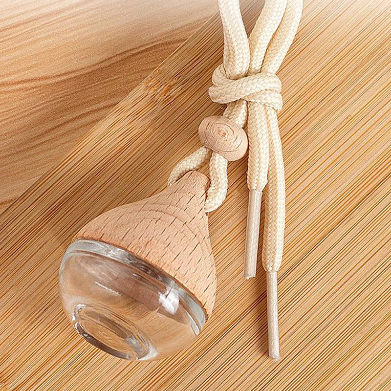 6ML Car Air Freshener Bottle - Refillable Glass & Wood